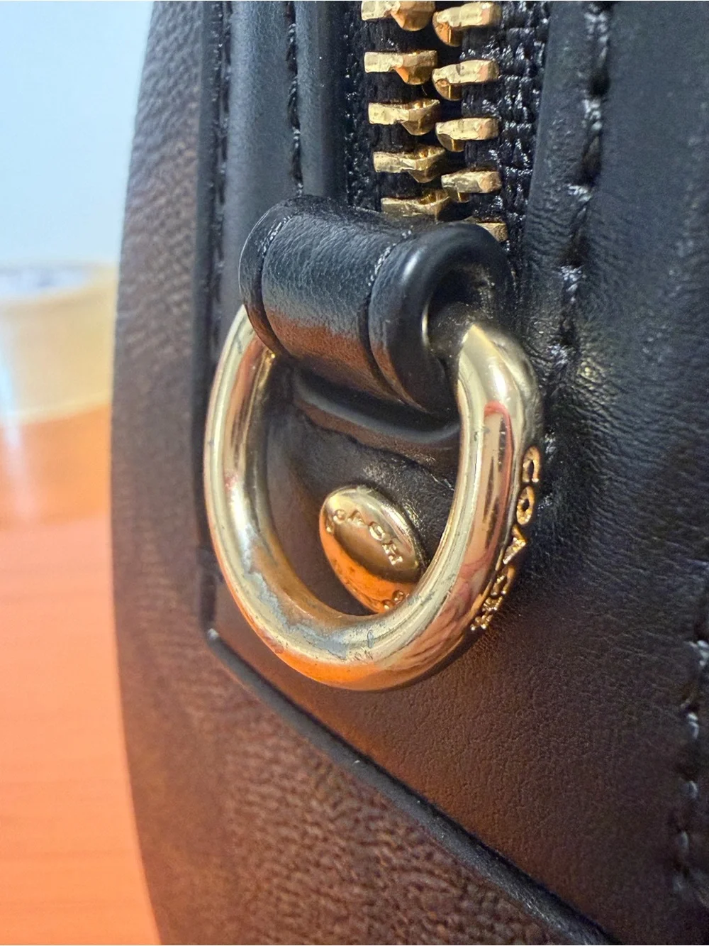 Coach Signature Rowan Satchel Brown & Black Gold Hardware